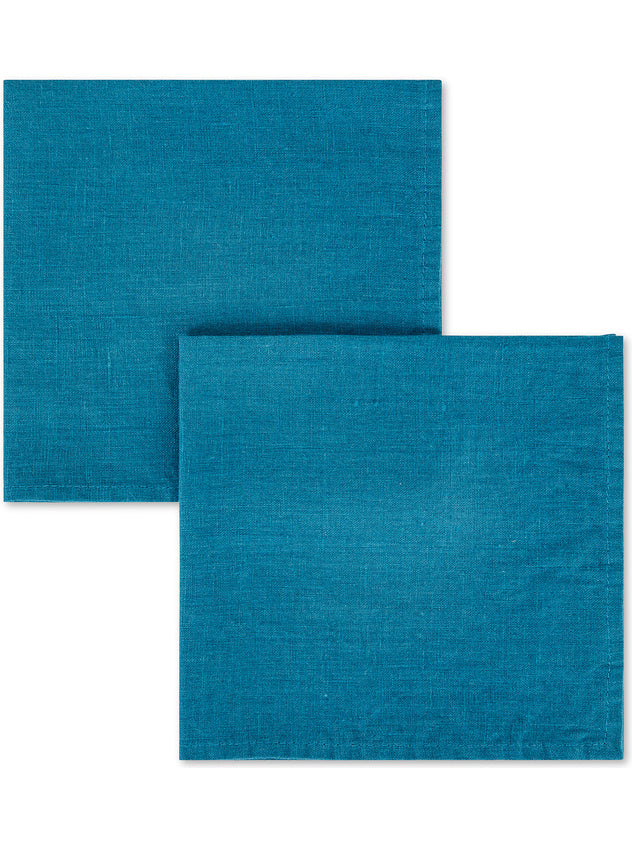 Lot de 2 serviettes unies en lin lavé