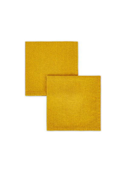 Lot de 2 serviettes unies en lin lavé