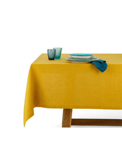 Nappe en lin lavé unie 6 couverts