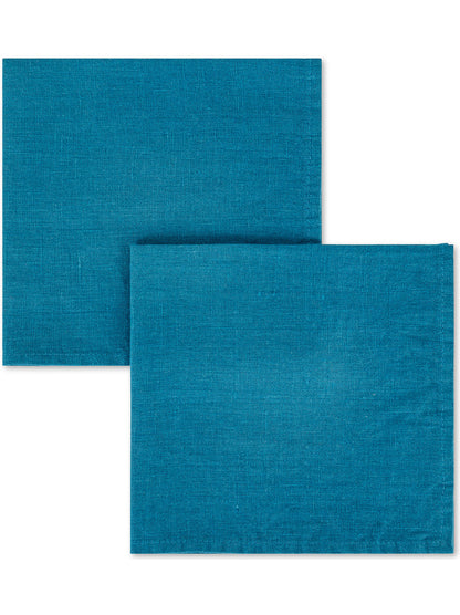 Lot de 2 serviettes unies en lin lavé